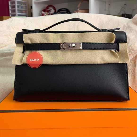Hermes Handbags - SOLD Hermes Kelly Pochette black swift - palladium